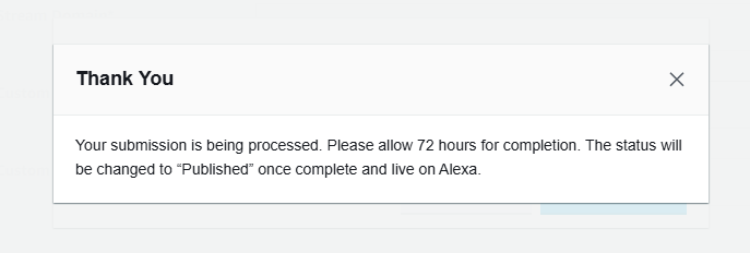 Prazo cadastro rádio na Alexa / StreamHost