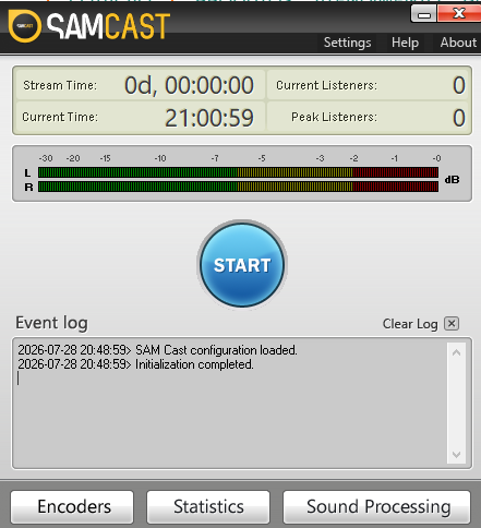 Configurar SAM CAST / STREAMHOST.COM.BR